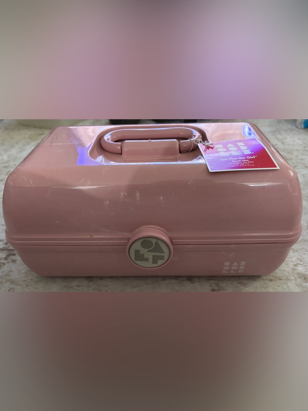 Caboodles On-The-Go-Girl Makeup Case Retro Marble Pink with Mirror NWT
